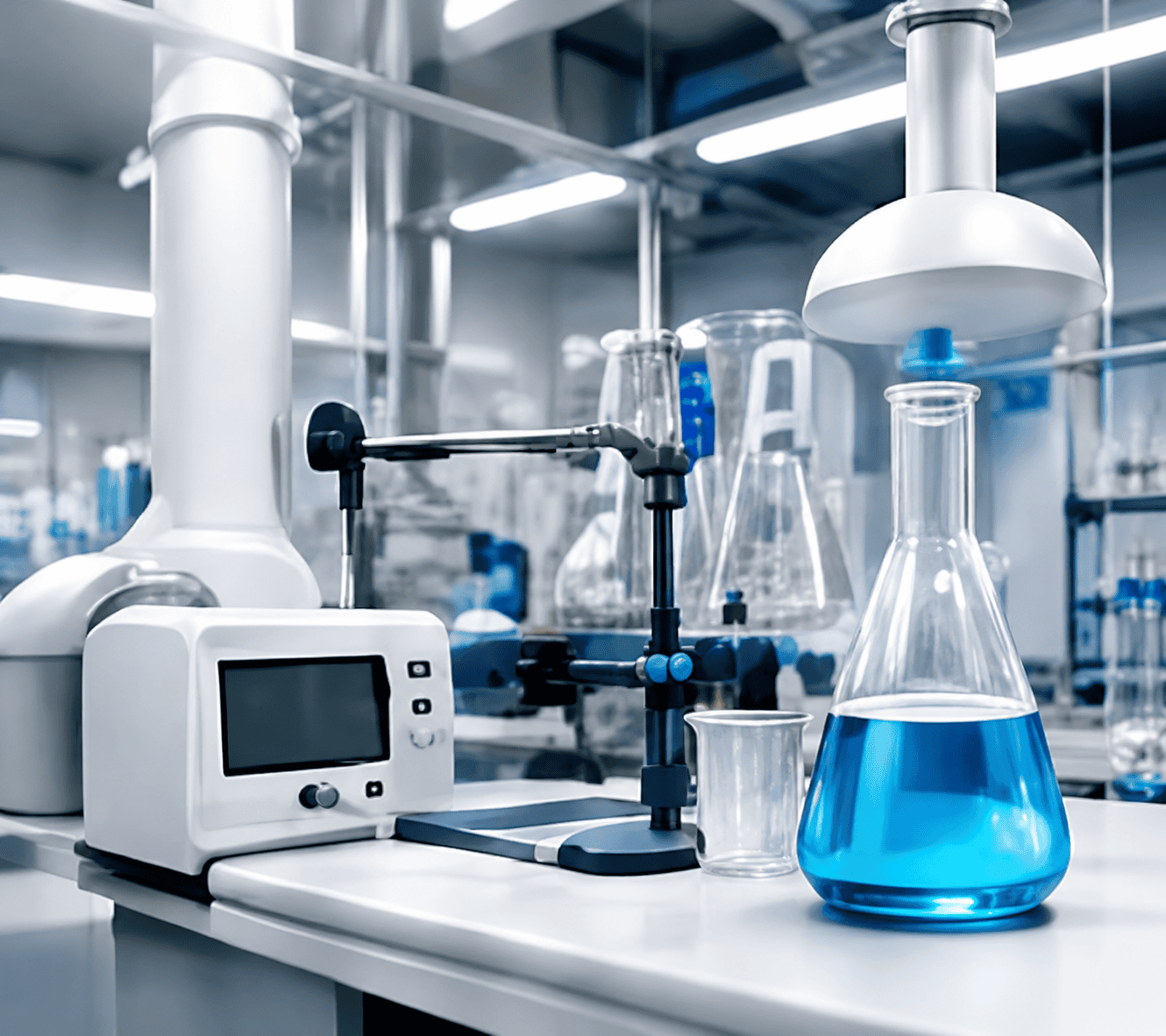 Laboratory quality control of chemical raw materials and finished products