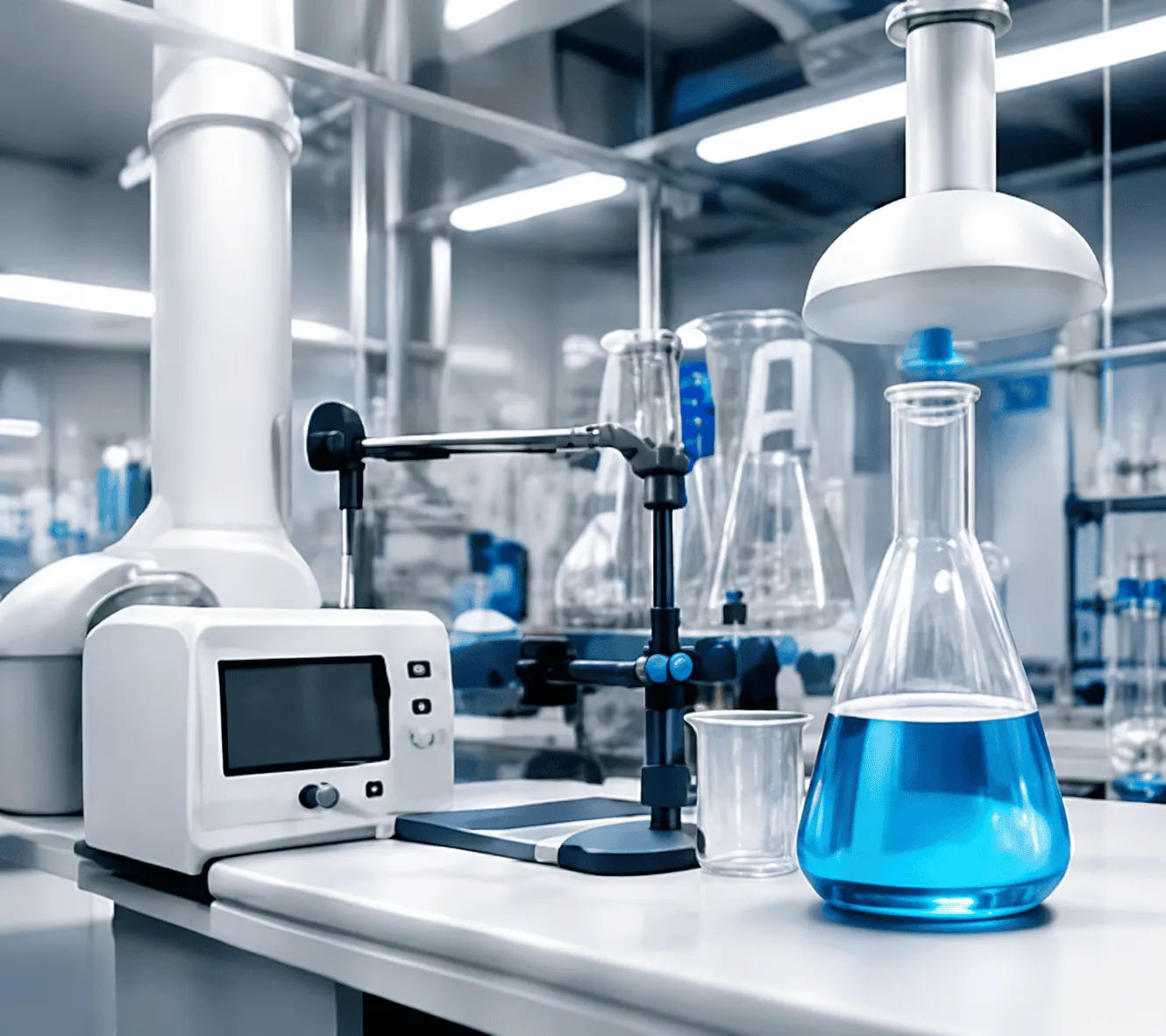 Laboratory quality control of chemical raw materials and finished products