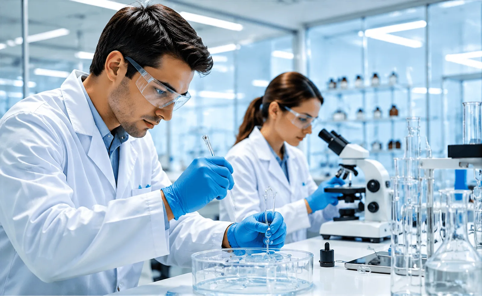 Illustration of laboratory quality control for chemical products