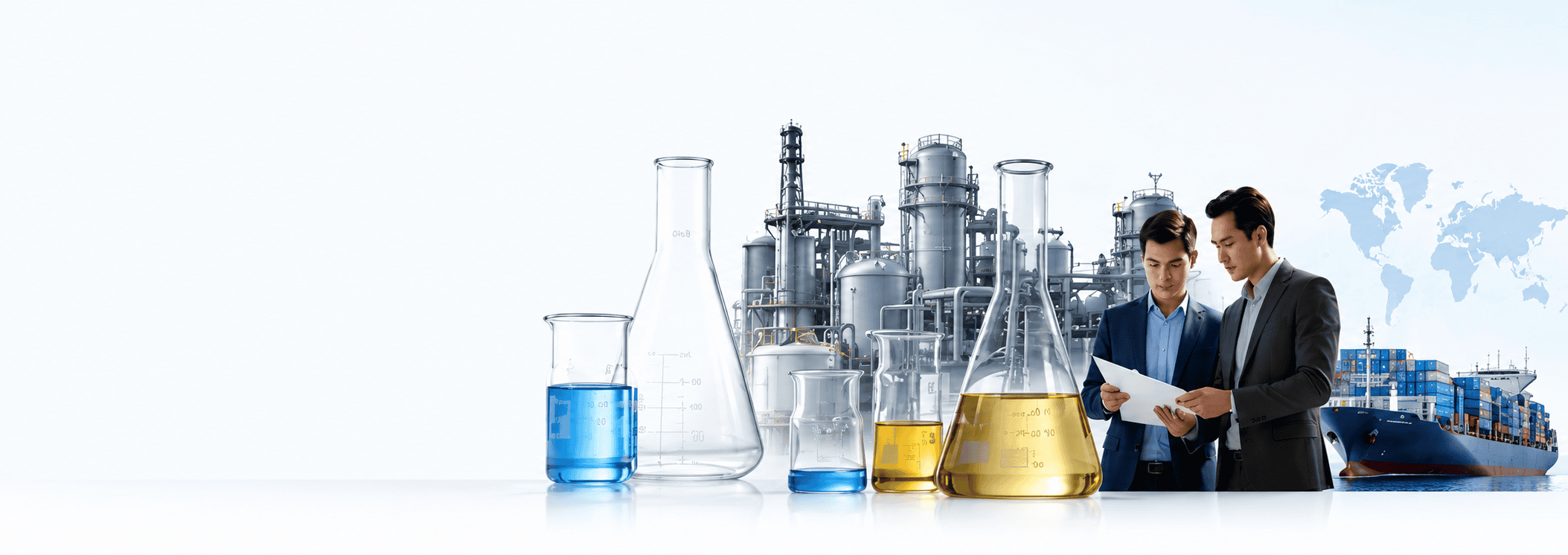 Industrial solutions with surfactants, technical support, and export supplies